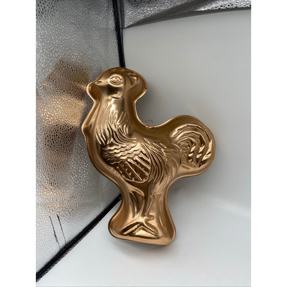 Rooster Jello Mold Copper Tone Metal Farmhouse Wall Decor 3.5 C Cottagecore